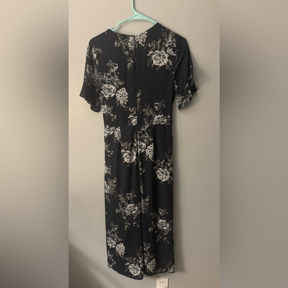 Louna Navy Floral Wrap Midi Dress XS - Picture 2 of 3
